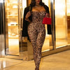 Leosoxs Sexy Jumpsuit Damen Ärmellos 2025 Sexy Trend Leopardenprint Ärmelloser Street Fit Stretch Aktivität Workout Overalls