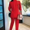 CM.YAYA Elegant Solid Blazer Suit and Pants Two 2 Piece Set  Women 2023 Autumn Winter Classic OL Street Outfit Tracksuit