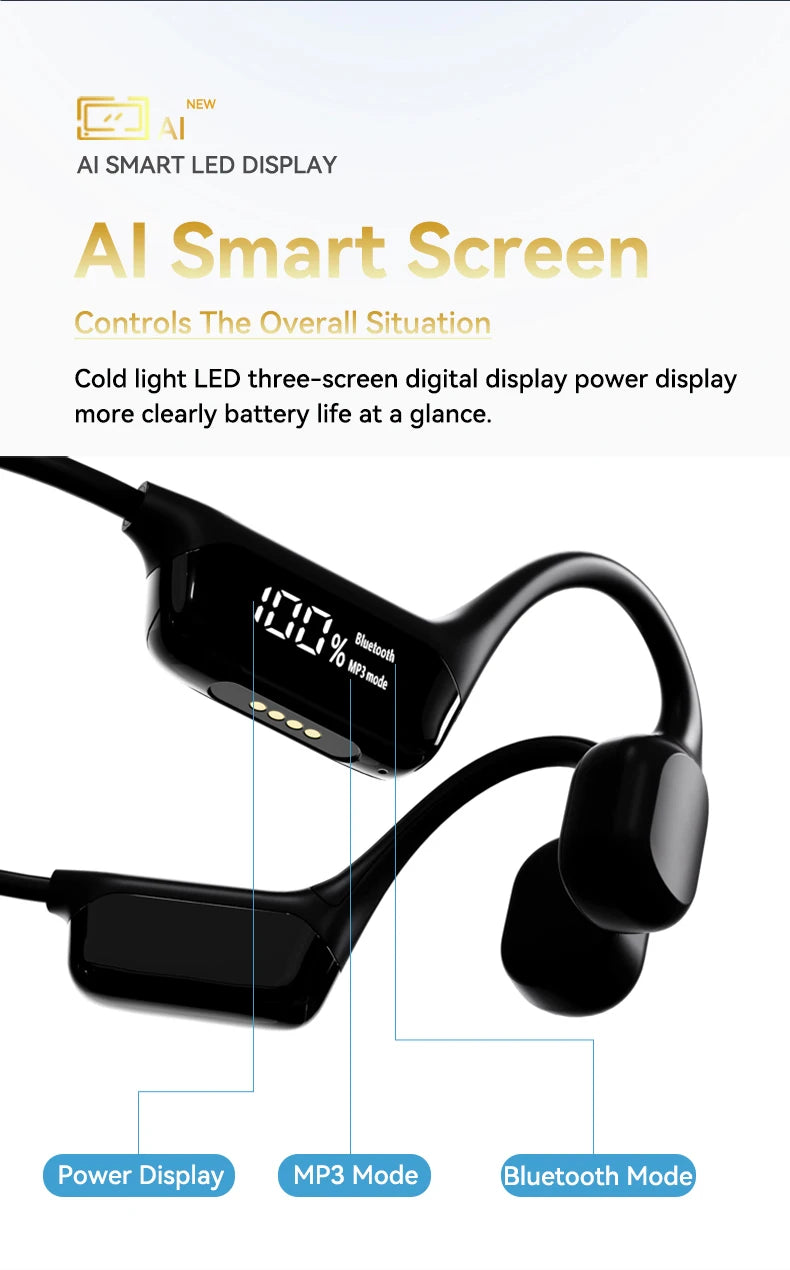 Knochenschallkopfhörer Bluetooth 5.4 Kabellose Ohrhörer IPX8 Wasserdicht für Schwimmsportler Unterstützt MP3-Player mit 32 GB RAM