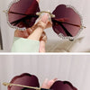 2024 New Metal Frame Flower Designer Women Trendy Fashion Cutting Lens Ladies Street Photography Woman's Shades Sunglasses