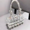 Abendtasche mit Strasssteinen, silberne, handgefertigte Handtasche mit Kristallbesatz für Damen, Geldbörsen und Handtaschen, luxuriöse Designer-Banketttasche