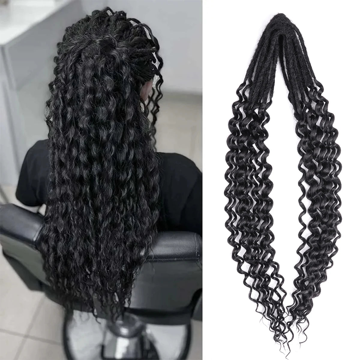 Handgemachte Dreadlocks Haarverlängerungen 24 Zoll Weiche Häkel-Dreadlocks Flechtfrisur Kunsthaar Faux Locs Flechtfrisur für Damen und Herren
