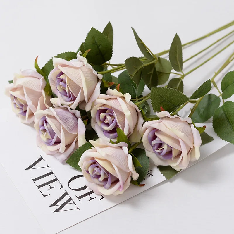 3/5/10/20 Stk. Rosen Künstliche Blumen Rosenzweig Künstliche Rote Rosen Realistische Kunstrosen für Hochzeits-Heimdekoration