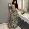 FAGADOER Fashion Streetwear Women Denim Hole Hollow Sleeveless Crop Top And Side Slit Skirts Two Piece Sets Sexy Cowboy Outfits