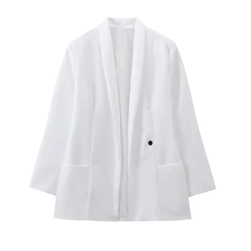 Women's Clothing Luxury Brand Design High-end Blazers Jacket Office Lady Suit Coats White Black Blazer Long-sleeved Top Jacket