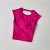 Sexy Short Backless Fixed Chest Pad Sports T-shirt Vest Women's Tight Fitting Quick Drying Slimming Yoga Suit Top Clothing