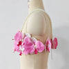 Women Hotsweet Sexy Backless Sweet Three Dimensional Flowers Beads Straps Camis Short Top High Street 2025 Summer Clothing