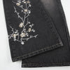 Weekeep Floral Embroidery Jeans Vintage 2000s Low Rise Flared Jeans Women Retro y2k Baggy Denim Pants High Street Basic Trousers