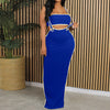 Women Dresses 2 Piece Outfits Sexy Sleeveless Slit Dress Hollow Out Bodycon Maxi Skirt Sets Vacation Midi Dress فساتين سهرة