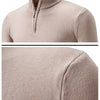 New Men's Sweater Half Zipper Pullovers Winter Warm Stand Collar Turtleneck Cotton Knitted Sweater Men Solid Color Sweatwear