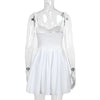 Hollow Ruched  Dress Women Square Collar Lace-up Shoulder Strap Backless Sleeveless Ruffles Street Trend Mini Bodycon