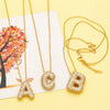 FLOLA Chunky Clear Crystal Initial Necklaces For Women Bubble Letter Necklace Custom Name Jewelry Birthday Gifts nkeb798