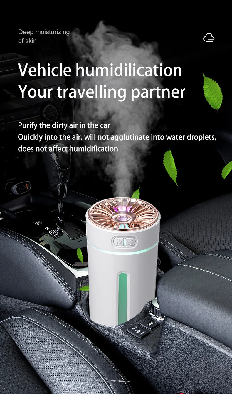 Wireless Car Air Humidifier Portable 300ML or USB Diffuser Mist Maker for Home Bedroom with RGB LED Colorful Lights