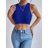 Women's Solid Ribbed Crop Tank Top Casual Sleeveless Basic Summer Top Comfortable Fit Fashionable Trendy