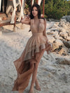 Weird Puss Tierred Tassel Dress Women Backless Sleeveless Halter Gradient Color Lace Pleated Sexy Beach Vacation Party Bodycon