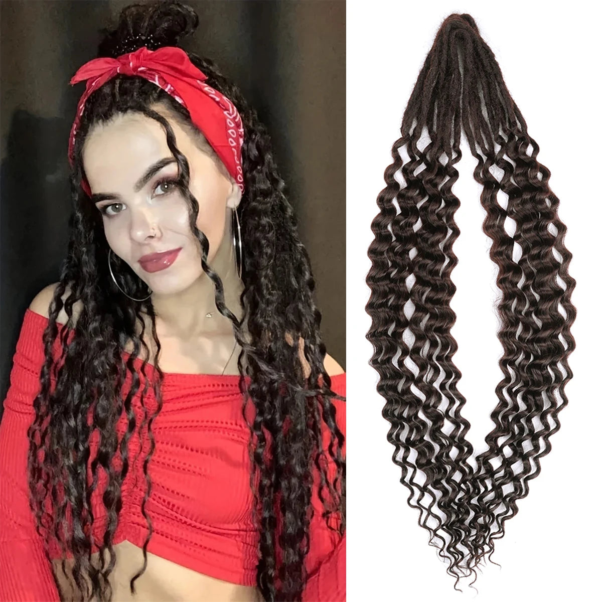 Handgemachte Dreadlocks Haarverlängerungen 24 Zoll Weiche Häkel-Dreadlocks Flechtfrisur Kunsthaar Faux Locs Flechtfrisur für Damen und Herren