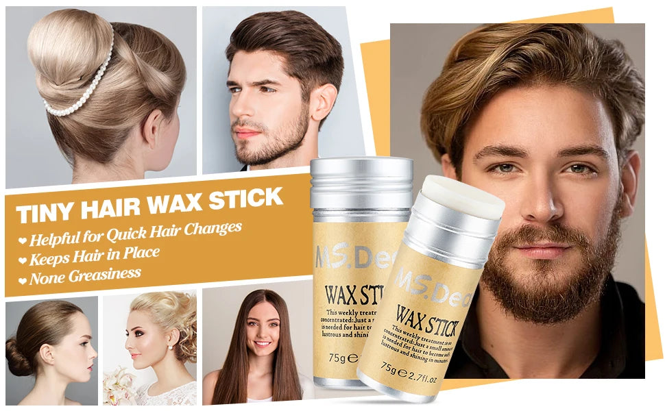Haarwachsstift für Perücken Professioneller Haarwachsstift Gelcreme Nicht fettend Styling Haarwachsstift für Männer Frauen Bruchhaare Artefakt
