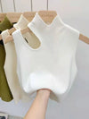Women Knitted Tank Top Summer Fall Slim Sweater Short Sleeveless Solid Summer Sweaters Hollow Out Pullovers 2026