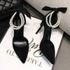 Comemore 2024 Summer  Bow Black High Heel Sandals Lace-up Solid Ladies Shoes Fashion Thin Heels Buckle Women's Sandals banquet