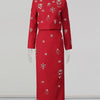 TWOTWINSTYLE Luxury Style Two Piece Set For Women O Neck Long Sleeve Topa High Waist Skinny A Line Skirt Set Female KSE524945