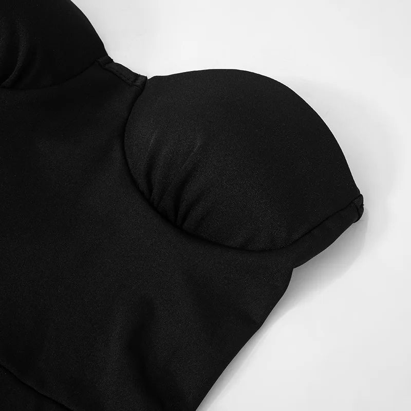 Black White Red Streetwear Tunics High Waist Overalls New Women Backless One Piece Jumpsuits Sexy Sleeveless Strapless Playsuits
