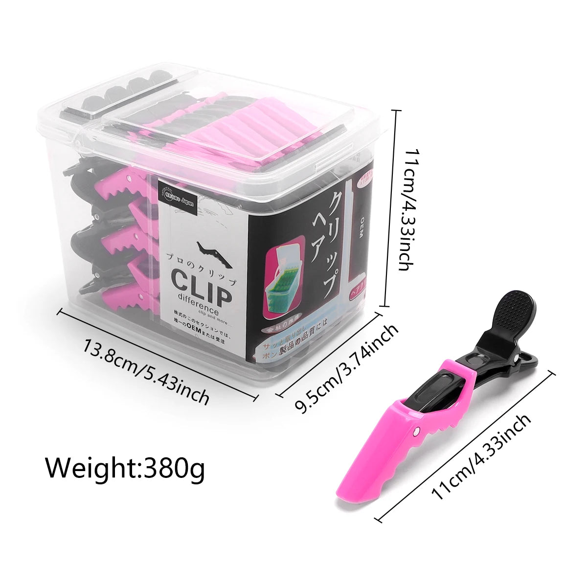 30 Stück/Box Friseur-Haarspangen Friseurklammern Krallen-Haarteilungs-Clip Schwarz-Pink für Salon-Haarstyling Friseurwerkzeug