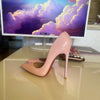 Multi color customized 12cm super high heels, nude white patent leather, sexy red sole, pointed thin single order shoes