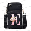 Damen Kuriertasche Kleine Handtasche Umhängetasche Geldbörse für Handy Sakura 26 Alphabet-Druck Münzgeldbörse Damen Kartenhalter