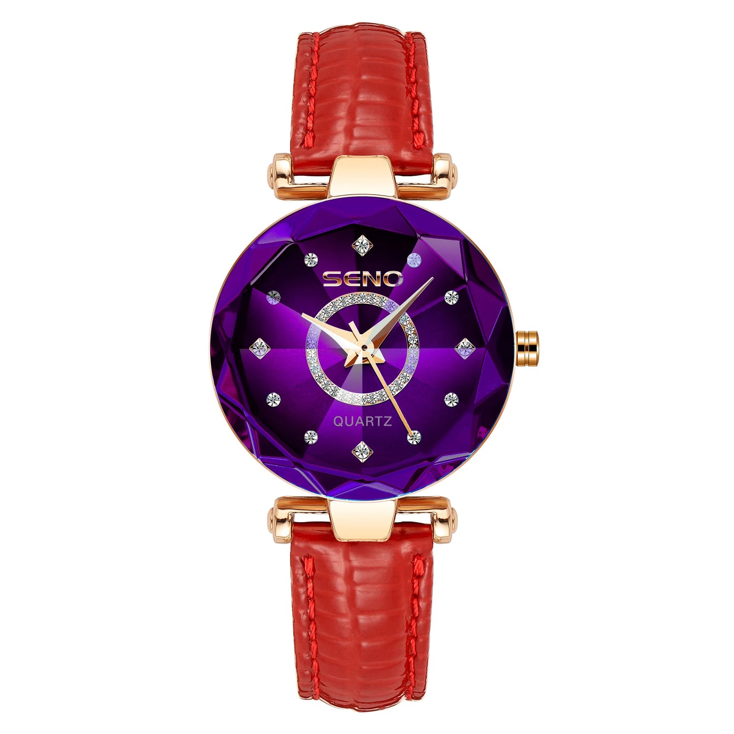 SENO Ocean Star Damen Kristalluhr 2024 Top-Marken Luxus Roségold Damen Armbanduhr für Damen Armbanduhr Relogio Feminino