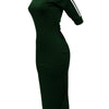 European and American women's fashion white stripe dress