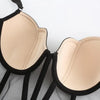 French Ladies Transparent Mesh Corset Sexy Shaper Thin Bra Set Night Club Sweet Cropped Top Girls Hot Bra and Panties Bralette