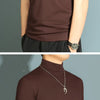 Men's Modal High Neck Short Sleeve T-Shirt Bottoming Shirt Silk Model Golf Wear Luxury Clothing Men's T-Shirt Bottoming Shirt