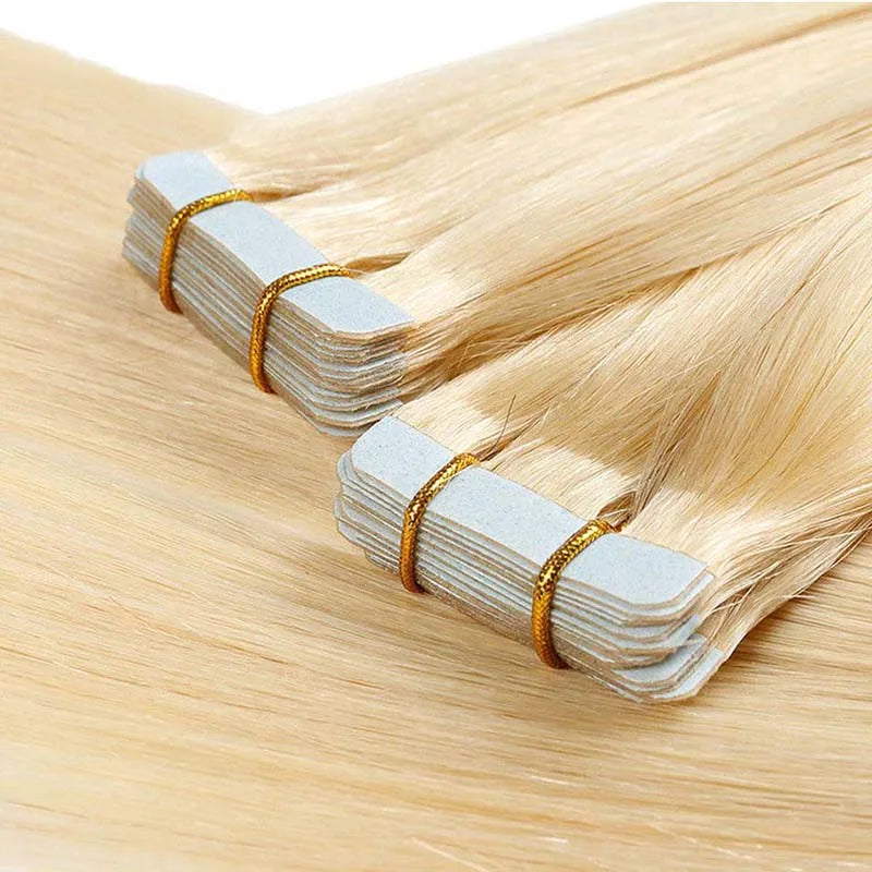 Remy Straight Tape In Hair Extensions Brown 14-30inch Invisible Blonde Virgin Skin Weft PU Human Hair Extension For Women