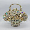 Blumenkorb Diamant-Abendtasche Metall Hohl Handgehalten Strass Damen Tasche Bankett Clutch Kristall Vintage Handtaschen