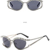 XJiea 2024 Designer Strass-Sonnenbrille für Damen Luxusmarken-Mode-Steampunk-Herrenbrille Party-Strand-Schatten-Accessoire