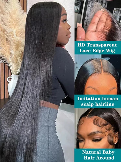 30 40 Inch 13x6 Bone Straight HD Lace Front Wigs 100% Vietnamese Human Hair Wigs 13x4 Lace Frontal Wig For Women Glueless Wigs