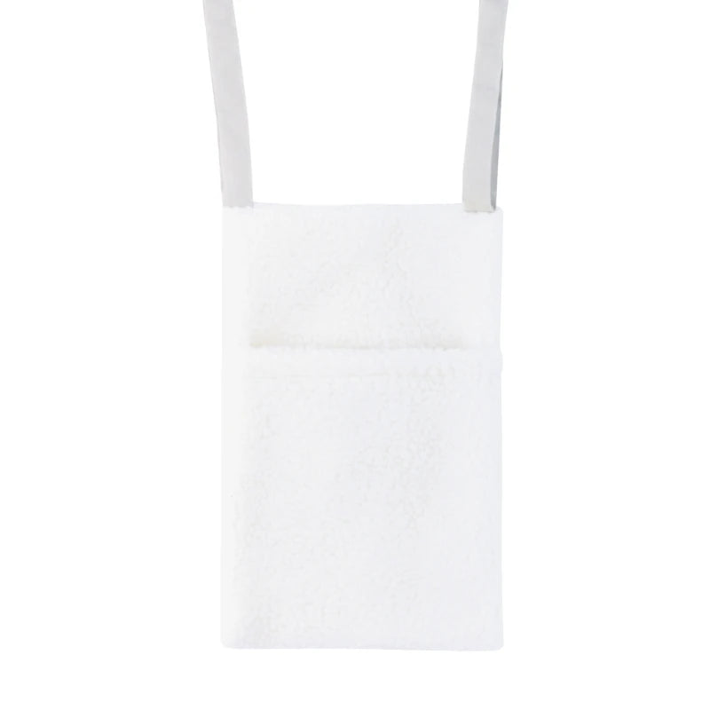 Neuer dicker Plüsch Babybett Hängetasche Tragbare Doppeltaschen Neugeborenen-Bett Spielzeug Organizer Tasche Bettkopfteil Aufbewahrungstasche