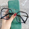 -1 -1.5-2-2.5-3 Doppelsteg Quadratische Myopie Brille Herren Damen Retro Anti-Blaulicht Kurzsichtigkeit mit Sehstärke Computerbrille
