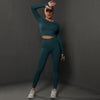 2Pcs Women Sets Energy Seamless Gym Suits Bubble Butt Sports Pants+Long Sleeve Shirts Push Up Running Sets Tracksuits Tights Set