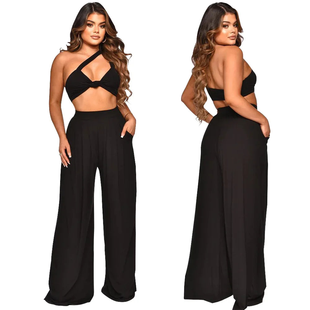 Two Piece Set Women Outfits Summer 2 Piece Set Club Outfits for Women Pants Sets Crop Top Summer Clothes Woman 2022 Wholesale