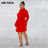 CM.YAYA Elegant Women  Blazer  Women 2022 Autumn Winter Streetwear Robe Femme Blazer Style Bodycon Midi Dress Female Clothing