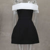 Damen Trägerloses Rückenfreies Kurzes Kleid Elegant Sexy Off Shoulder Ärmellose Kleider 2025 Damen Abendparty Geburtstagskleider Schwarz