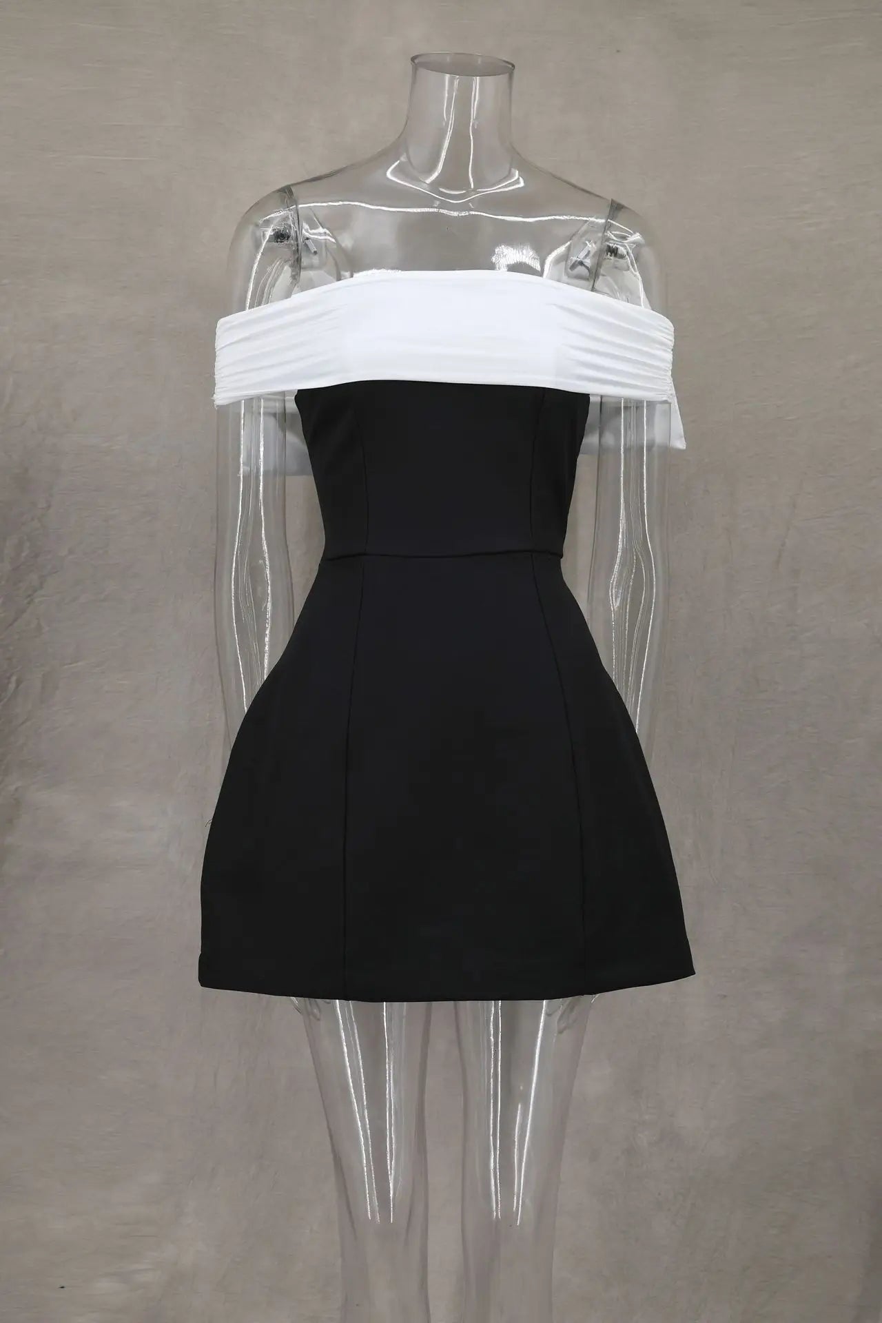 Damen Trägerloses Rückenfreies Kurzes Kleid Elegant Sexy Off Shoulder Ärmellose Kleider 2025 Damen Abendparty Geburtstagskleider Schwarz