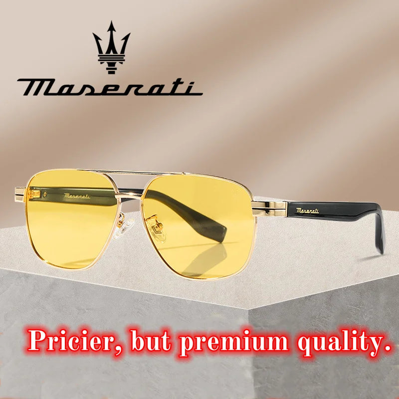 MASERATI Sunglasses New Fashion goggles Stylish Unframed Metal rimmed Shades for Men Women Cool Pose Trendy Design 10785
