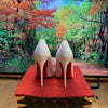 Multi color customized 12cm super high heels, nude white patent leather, sexy red sole, pointed thin single order shoes