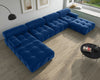 Modern Sectional Sofas Living Room U-Shaped Minimalist Velvet Fabric Large Sofa Couches Luxury 6-Seat Couch with Chaise Ottomans