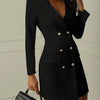 New Women Blazer Elegant Office Lady Dress Long Sleeve Black White Spring Summer Female Causal Fashion Large Size Suit 2025