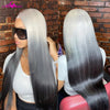 Ombre Grey Black 13x6 Lace Front Wigs Transparent Lace Straight Wigs 613 Colored Human Hair Wigs Remy Hair For Black Women