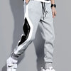 Autumn Men's Wide Loose Casual Pants Mens Patchwork Nine-point Sports  Elastic Rope Breathable Tie-foot Trousers
