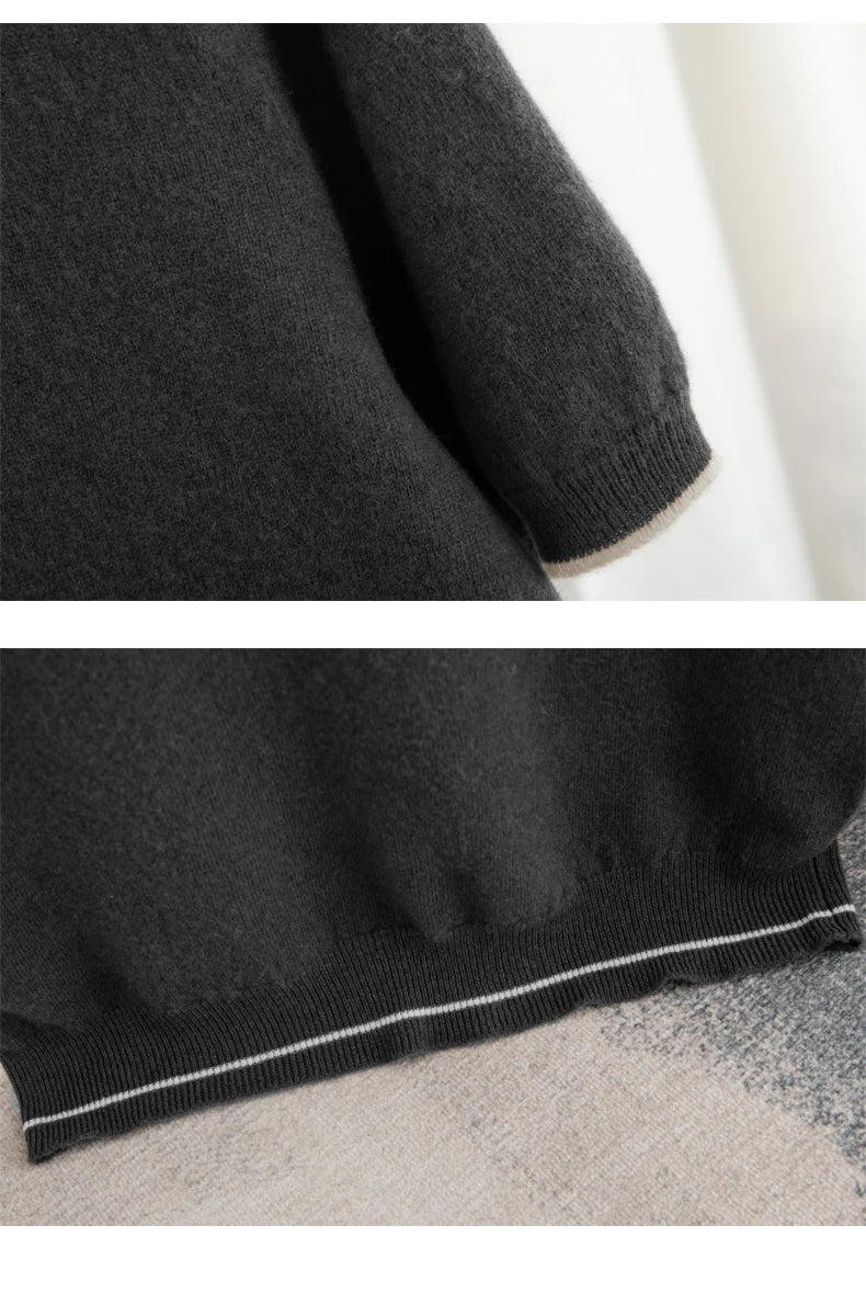 Men's T-shirt 2024 Summer New Knitted Tank Top Fashion Color Block Round Neck Pullover Sweater 100% Pure Wool Short sleeved